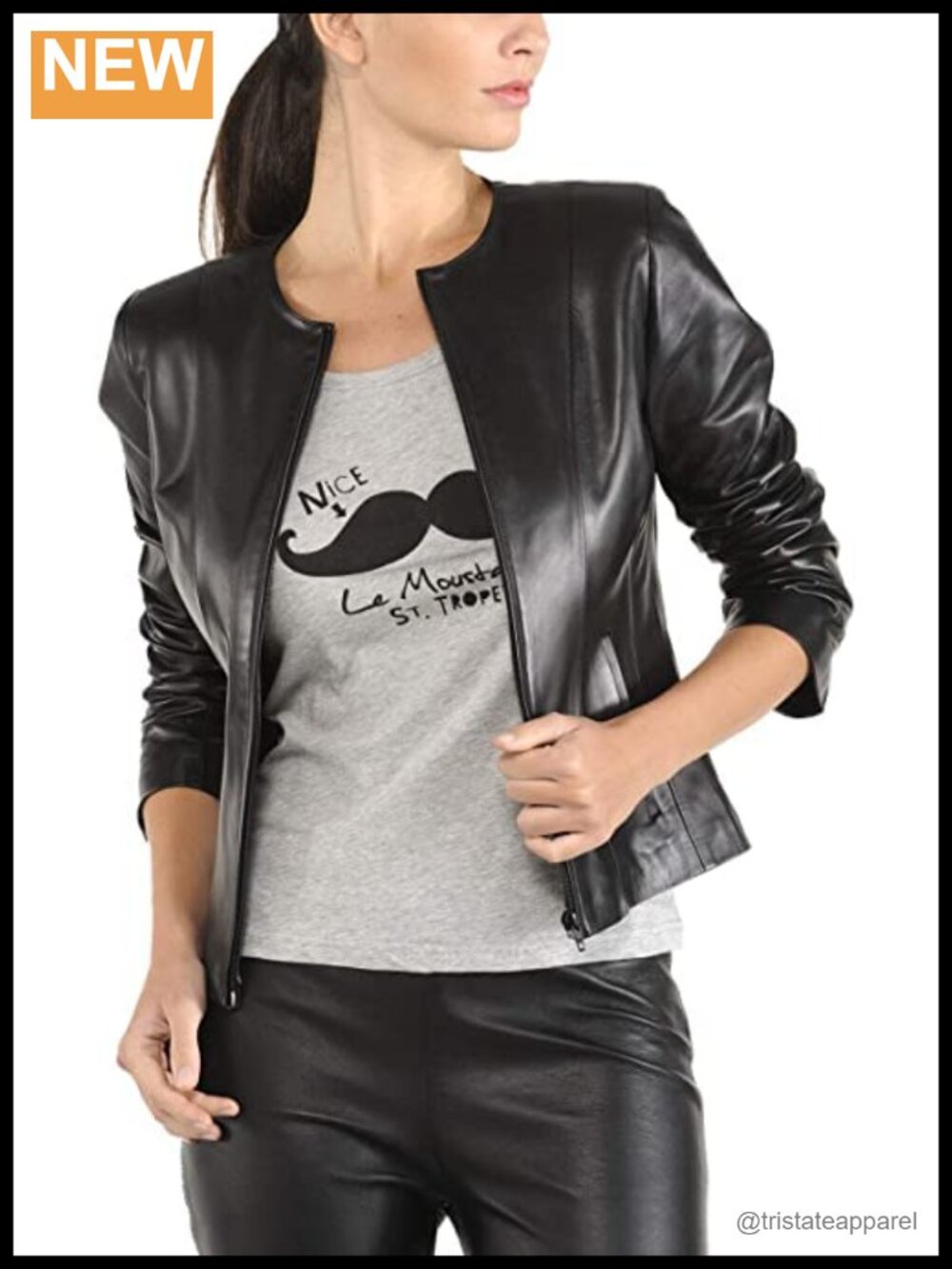 Women's Motorcycle Biker Jacket Real Leather Lambskin, Moto Riding Party Casual